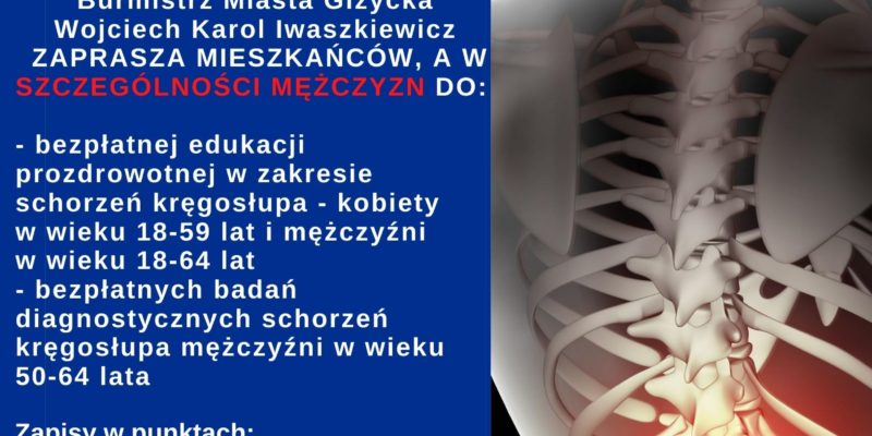 Rehabilitacja medyczna schorzeń kręgosłupa i narządów ruchu wśród mieszkańców Gminy Miejskiej Giżycko